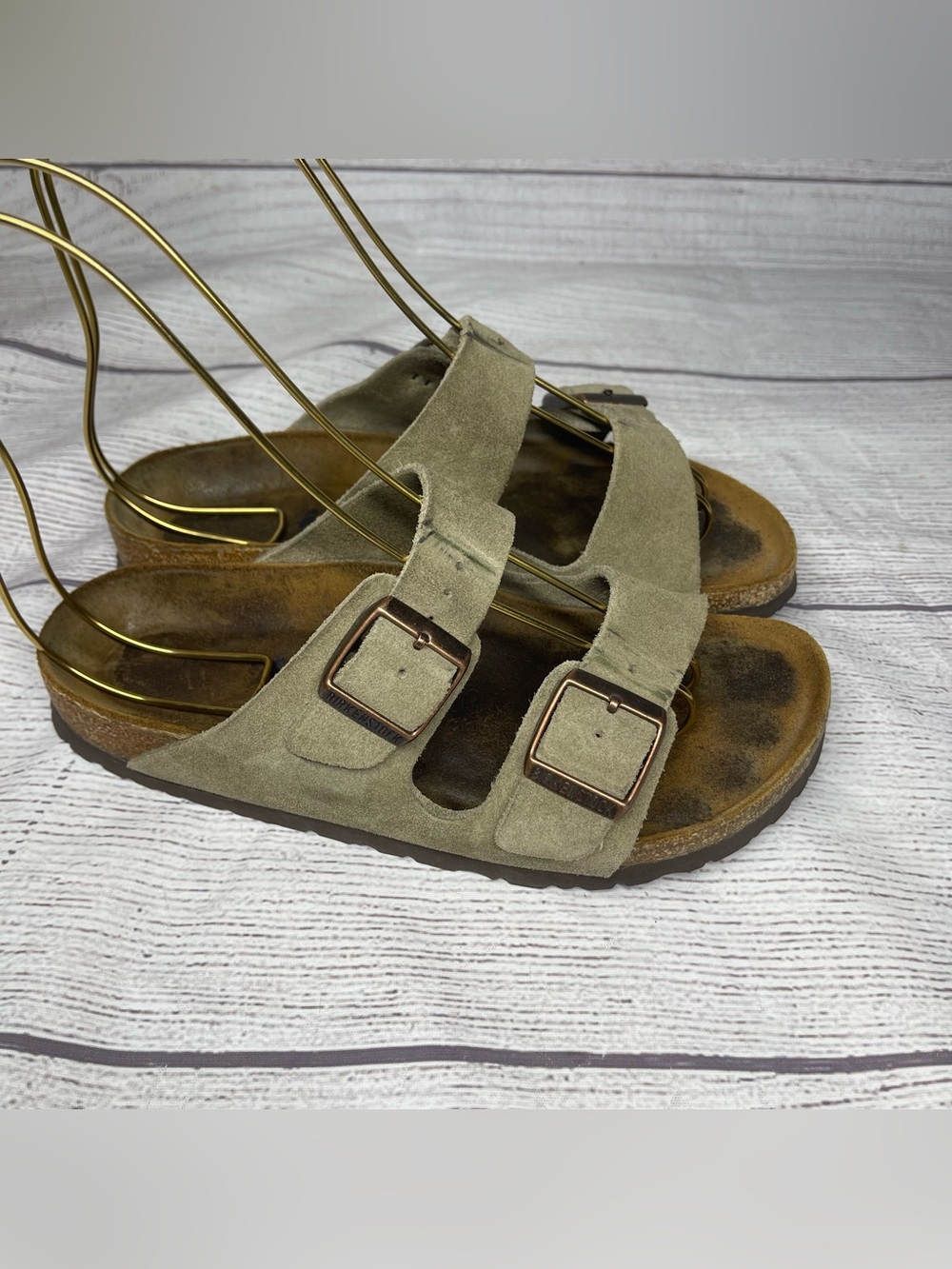 Birkenstock Women's 5 (36) Arizona Soft Footbed Brown Suede Sandals